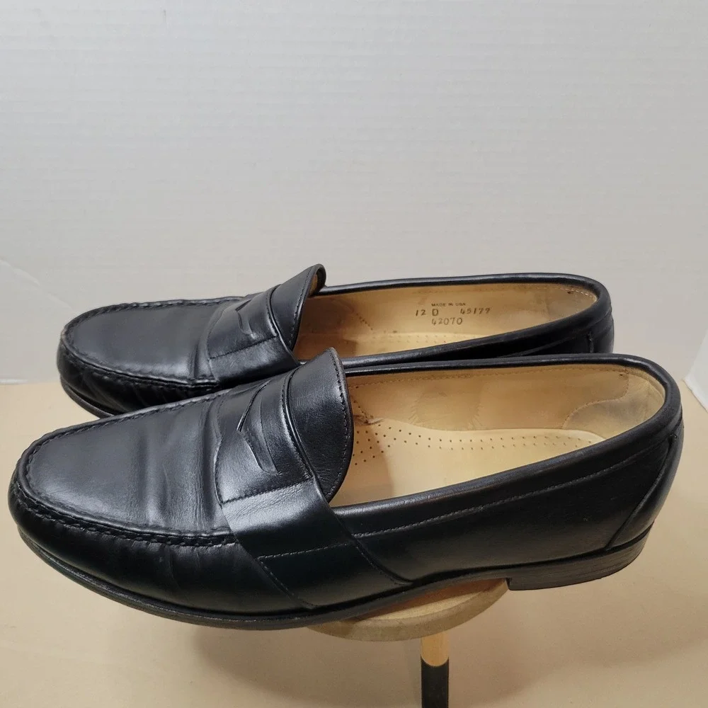 Allen Edmonds Cameron Black Leather Penny Loafers Mens 12 D 42070 Made in USA